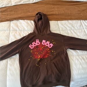 Sp5dier Worldwide brown and pink Hoodie